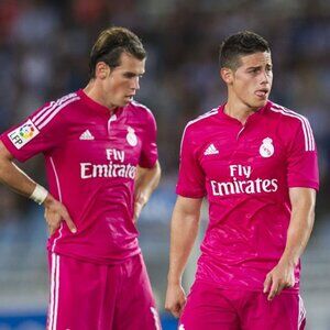 3/$188❤️mint Adidas Real Madrid 2014-15 away shirt pink soccer jersey M 180/100A